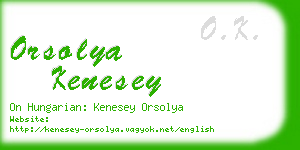 orsolya kenesey business card